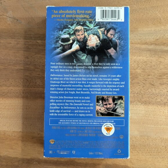 3/$15 Deliverance VHS tape, Burt Reynolds 25th anniversary remastered edition - Picture 3 of 5
